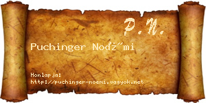 Puchinger Noémi névjegykártya